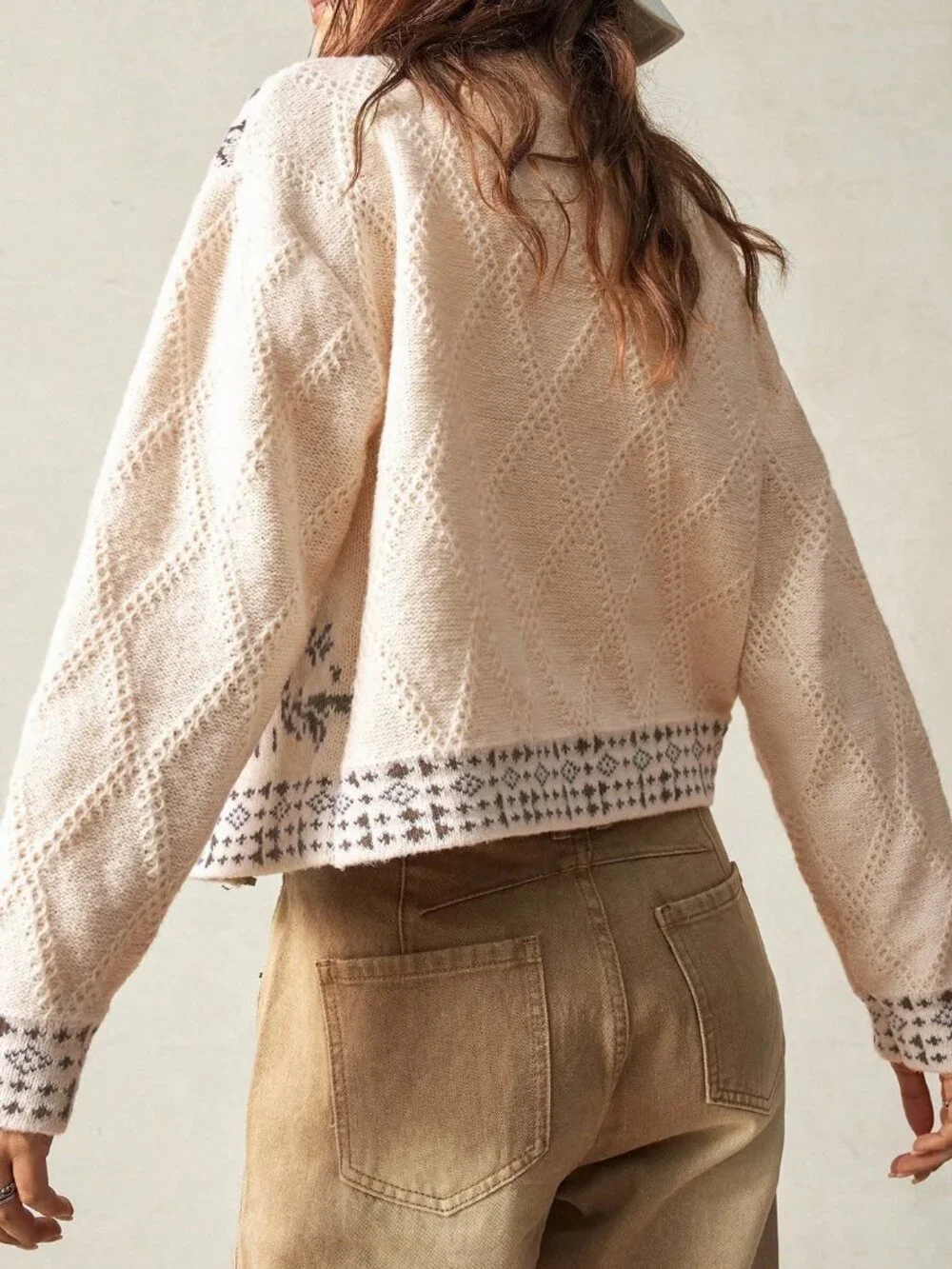 Apricot Casual Women's High Neck Cardigan
